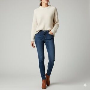 Denizen from Levi's Modern Skinny mid-rise stretch jeans, women size 8 (29)